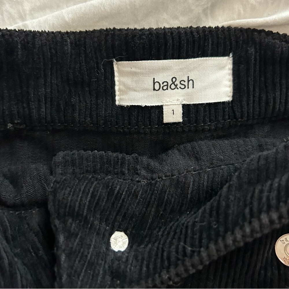 ba&sh Dora Black Corduroy Denim Button Mini Skirt with Pockets size 1 - Picture 3 of 3